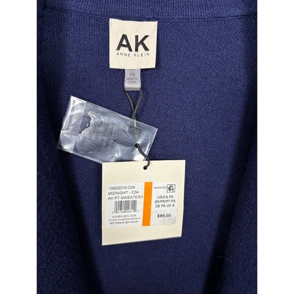 Ak Anne Klein Petite Open-Front Long-Sleeve Blazer Cardigan Size PS Blue NWT's - Picture 6 of 8
